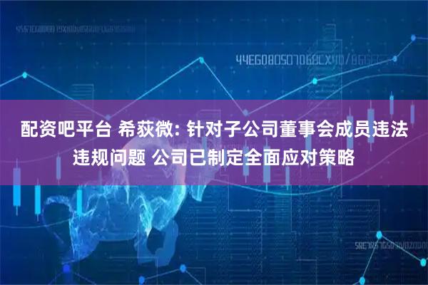 配资吧平台 希荻微: 针对子公司董事会成员违法违规问题 公司已制定全面应对策略